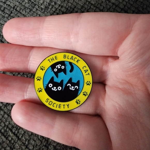 Black Cat Society Enamel Pin - Picture 2 of 3
